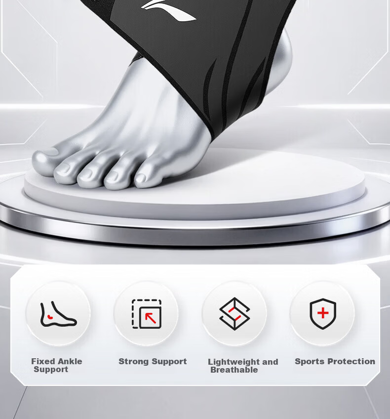 LI-NING Ankle Support Brace Joint Protection Fixed Sprain Injury Ligament Sports Bandage Basketball Achilles Tendon Wrap 1