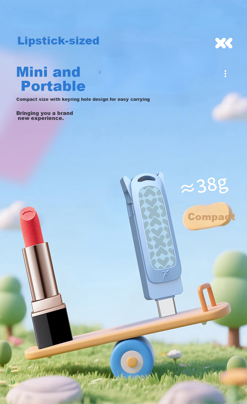 Lenovo 128GB Xiaoxin Solid State USB Flash Drive, Read Speed up to 550MB/s, Dual Interface USB3.2&Type-C, Large Capacity Universal Flash Drive for Study, Office, Mobile Phones And Computers, Pear Yellow 5
