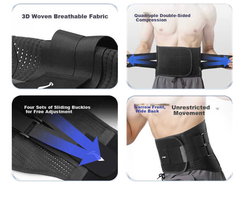 LI-NING Lumbar Support Belt for Herniated Disc and Lumbar Muscle Strain with Steel Plate, Unisex Sports Waist Brace, Spine Support for Prolonged Sitting 7