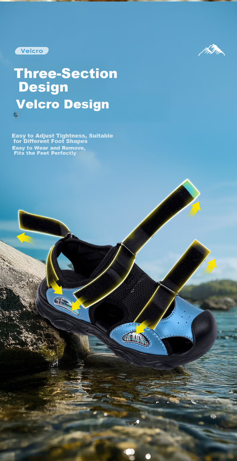 Dr. Jiang Full Contact Sandals Summer Unisex Kids Casual Children's Sandals 2S10A2007BM Blue Size 29 6