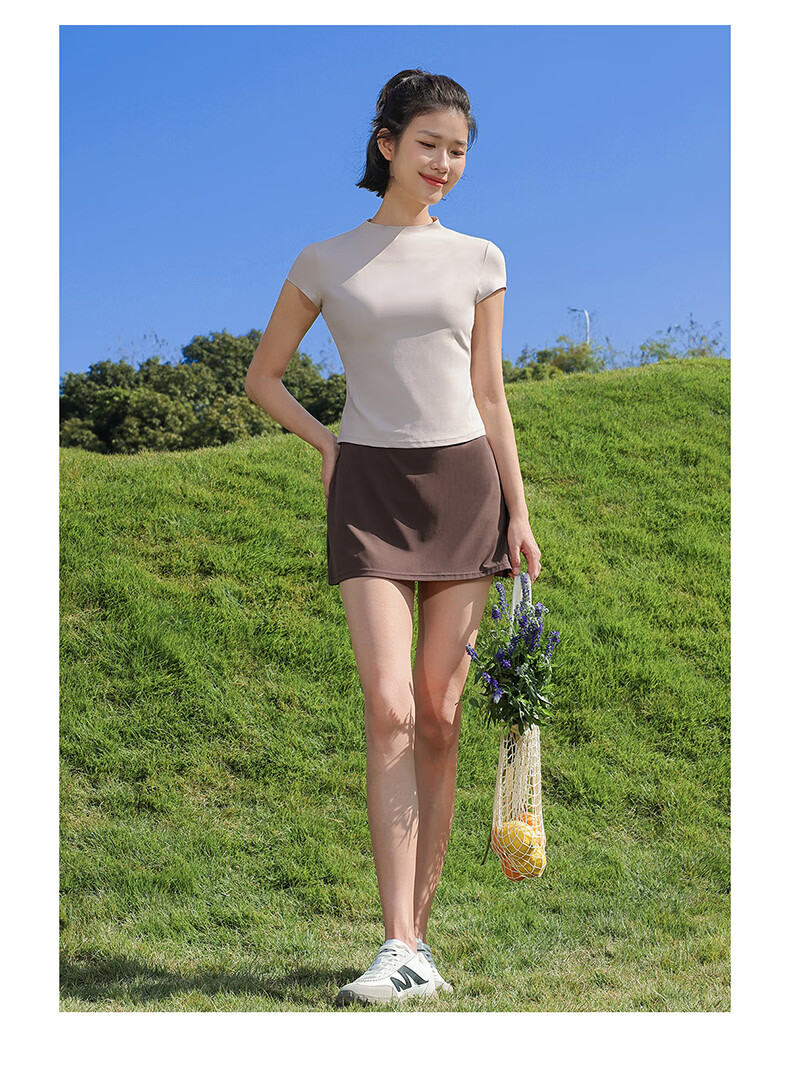CAMEL Yoga Sun Protection Quick-Dry Breathable Anti-Exposure Sports Shorts Skirt for Women Y26BAWL6015 Phantom Black L 17