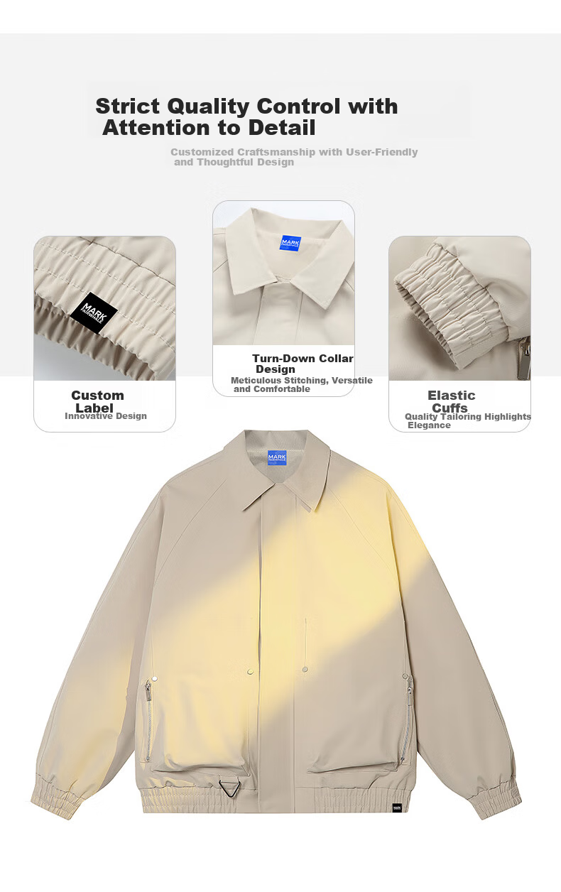 FAIRWHALE Men's Turn-Down Collar Jacket Spring Autumn New American Casual Loose Workwear Coat 2XL Earth Tone 2