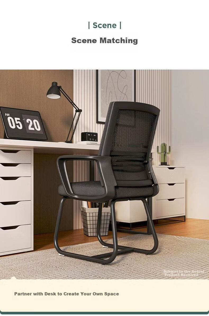 SGMW Ergonomic Office Chair Arched Design Comfortable Long Sitting Conference Chair Staff Chair Mahjong Chair with Backrest Computer Chair for Home Use 18