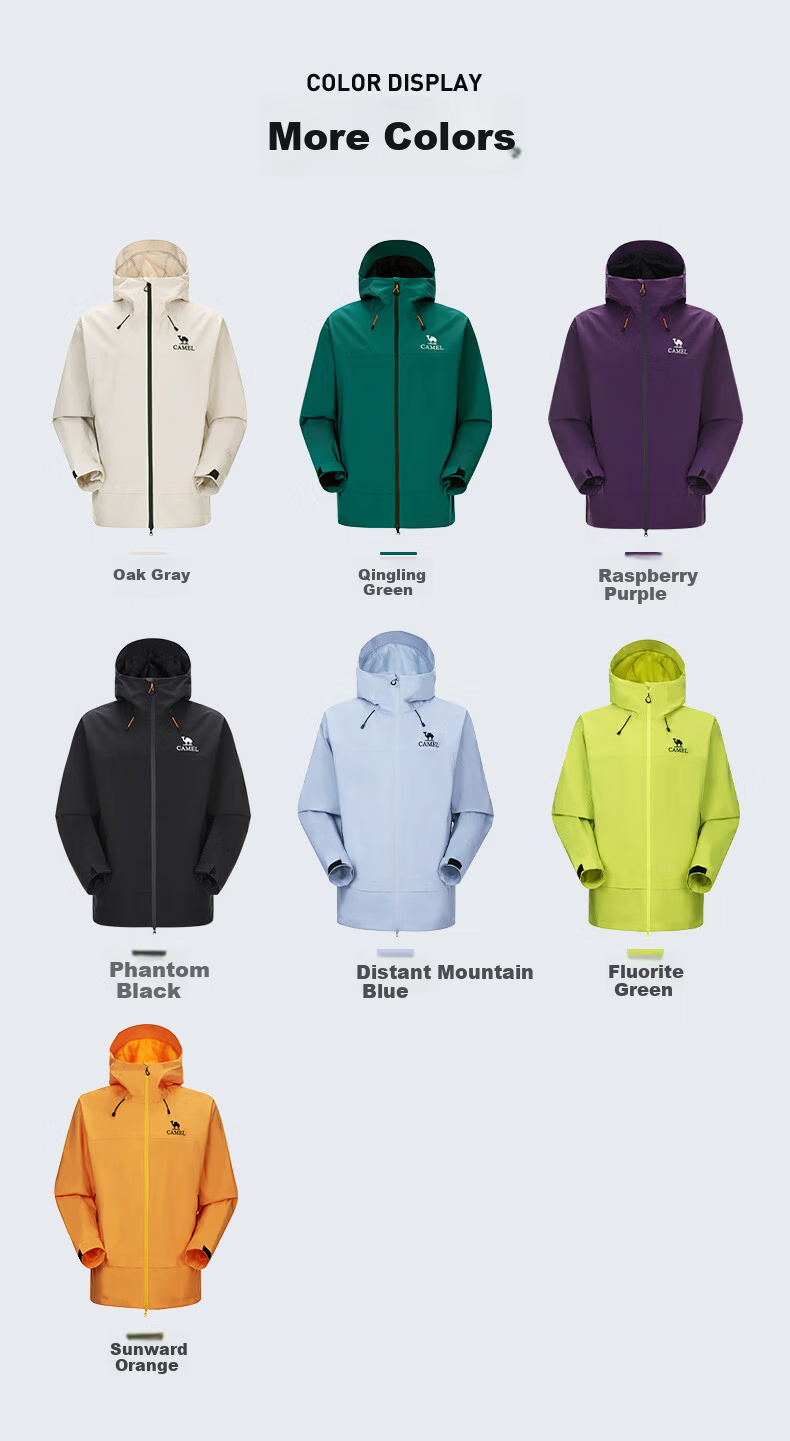 CAMEL Unisex Spring Autumn Hooded Loose-Fit Three-Proof Casual Short Jacket 734CATG621 11