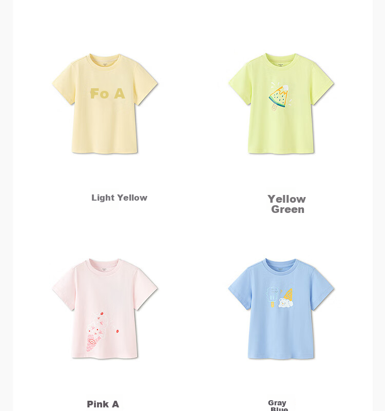 BALABALA Children's Clothing, Kids' Short-Sleeve T-Shirt, for Boys And Girls, 2026 New Baby Summer Wear, Comfortable Pure Cotton Top, Infant Half-Sleeve 13