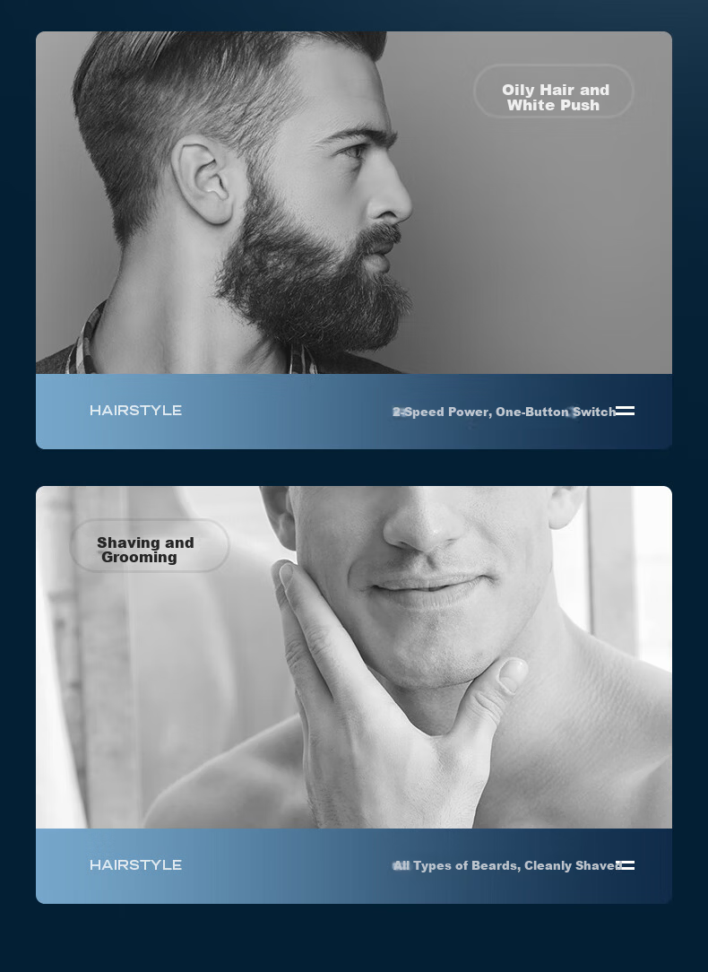 Qiman Whitening Hair Clipper Bald Head Shaving Device Electric Hair Trimmer Razor Reciprocating Shaver Self-Service Barber Shop Salon Professional Oil Head Fade Electric Hair Clipper QM6500 Gradient B 9