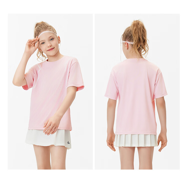 Navigare Quick-Dry Sun-Protective Kids T-Shirt Short Sleeve Summer Boys Girls Cool Lightweight Running Sports Off-White 150 22
