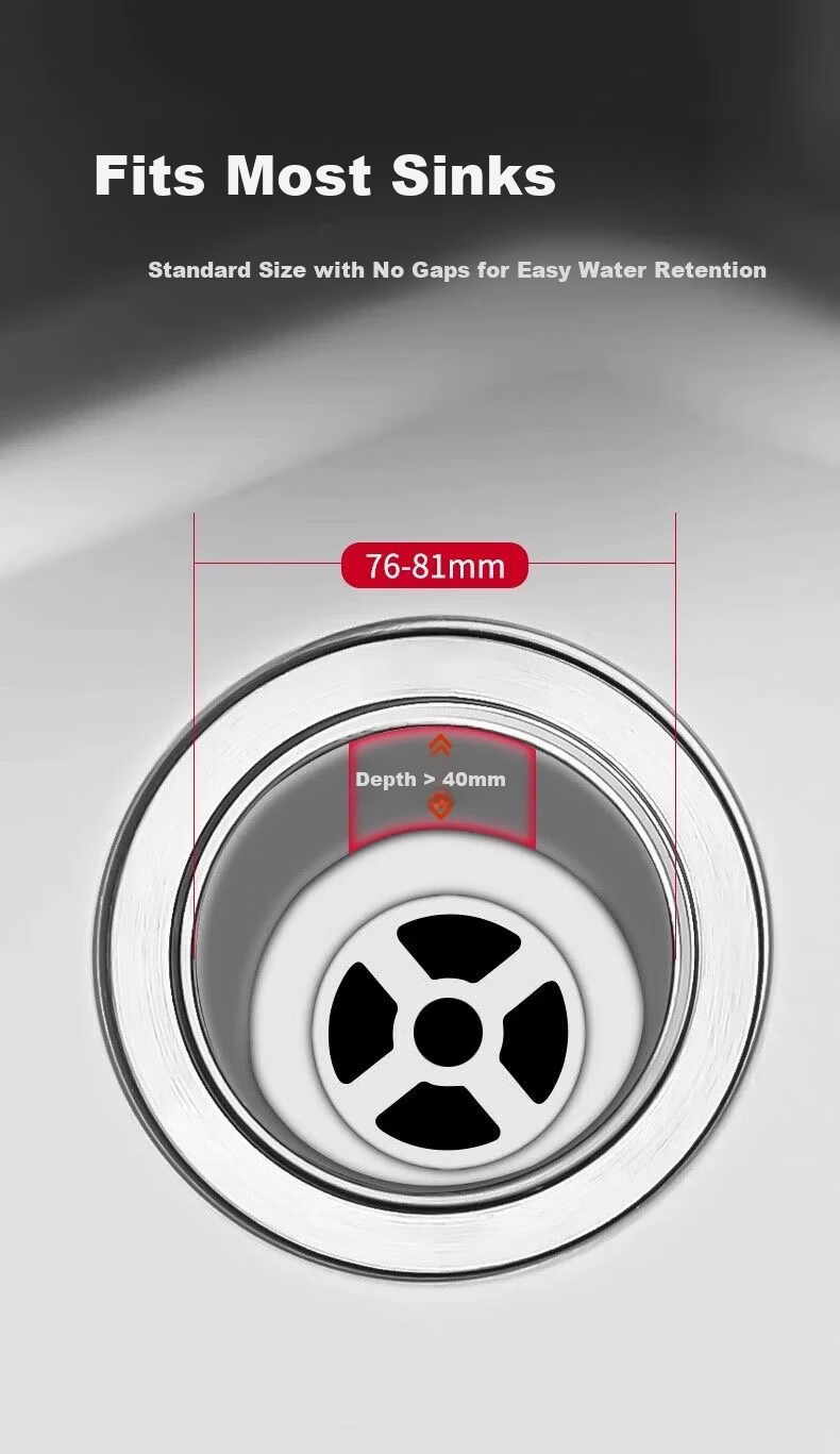 OPLSED [Germany] Stainless Steel Kitchen Sink Drain Accessory Leak-Proof Plug Filter Universal OP-TTX2001 15
