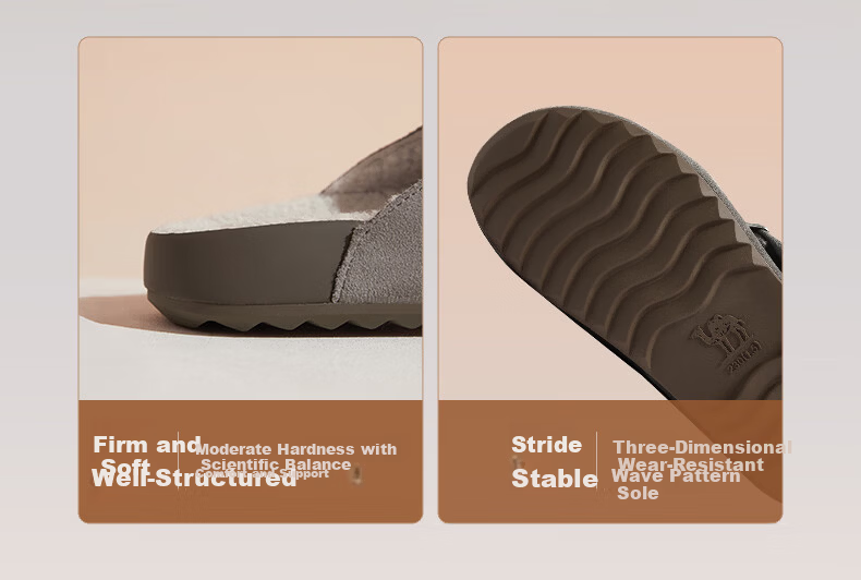 CAMEL Women's Birkenstock Style Genuine Leather Casual Low Heel Slip-On Shoes L25S700038 Camel Size 37 7