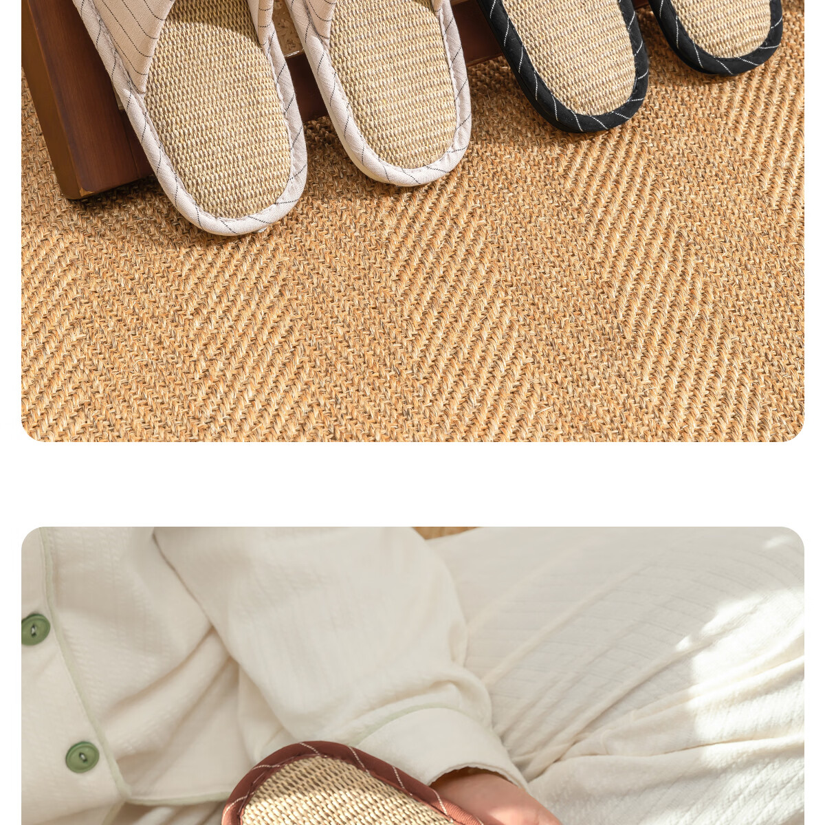 TZLDN Japanese-Style Linen Slippers, 2026 New Couple's Fabric Slippers, Home Non-Slip Men's Cotton Sandals for Indoor Use 17