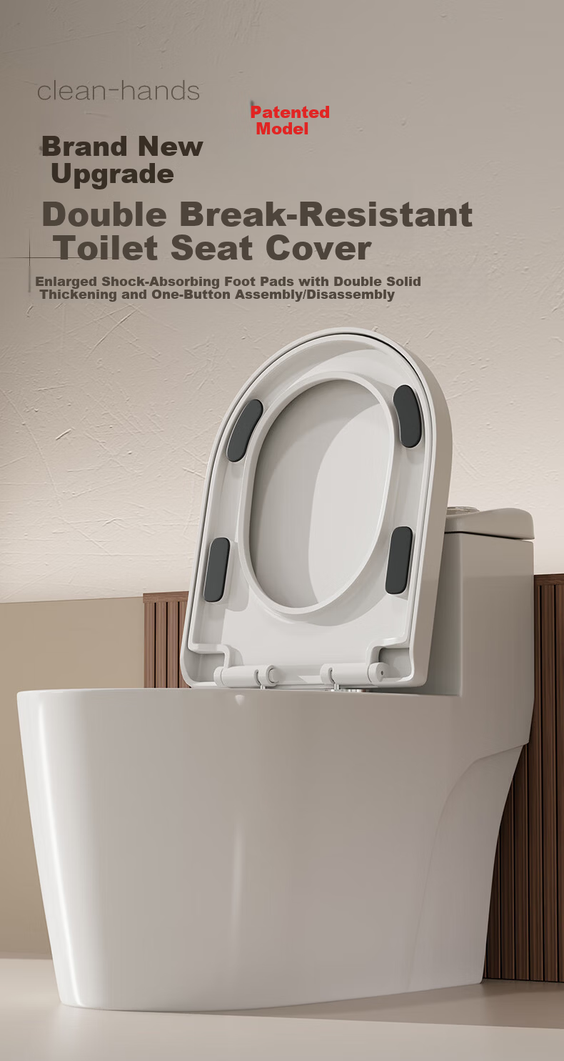 BSITN Large Cushion Slow-Closing Universal V-Shaped Toilet Seat Cover Toilet Ring Accessory Quick-Release Toilet Ring BP028 5