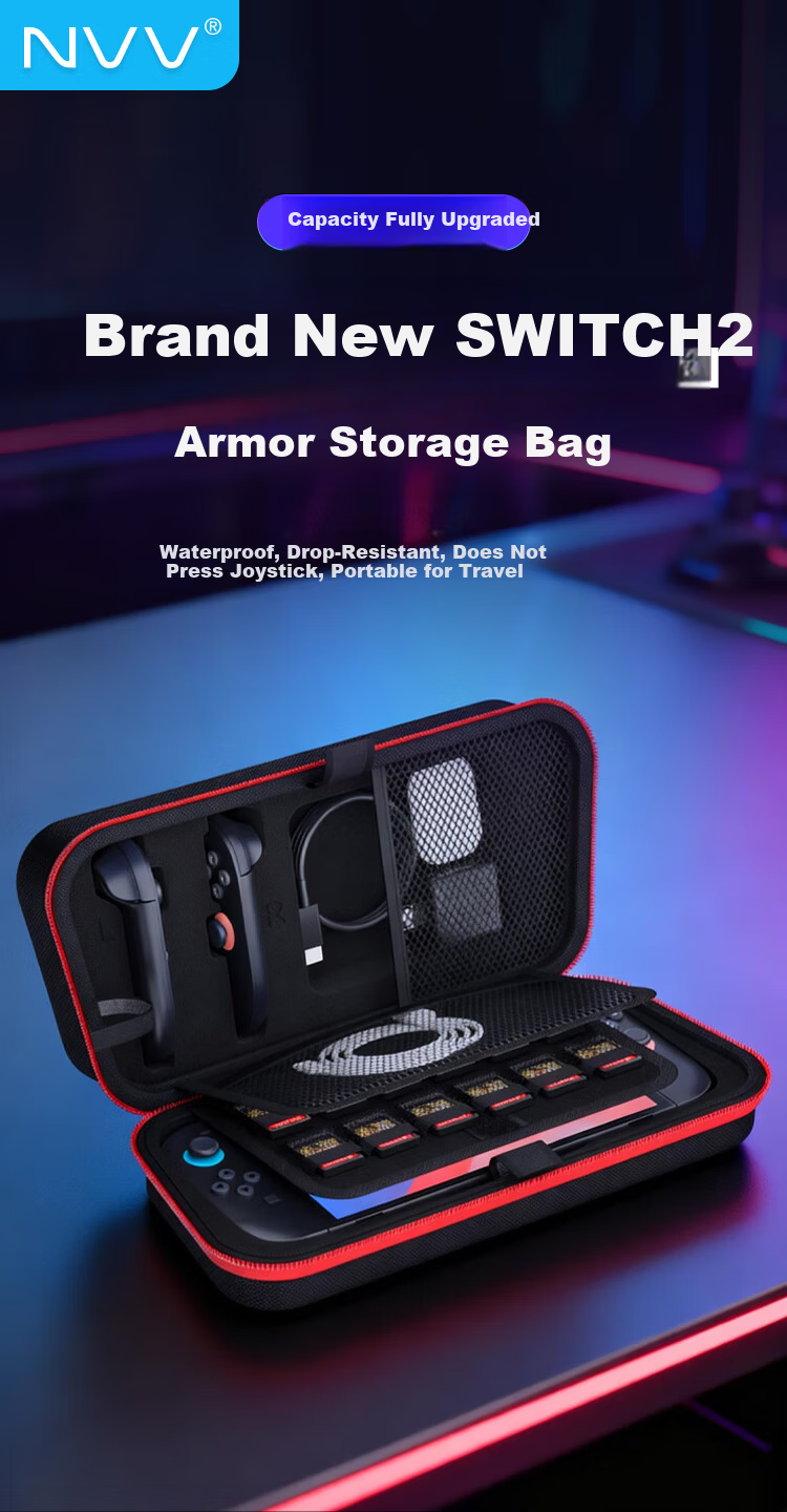 NVV Switch 2 Storage Bag NS2 Game Console Protective Case Portable Handheld Controller Grip Full Set Large Capacity Accessories Shockproof Hard Case NG-P2S 1