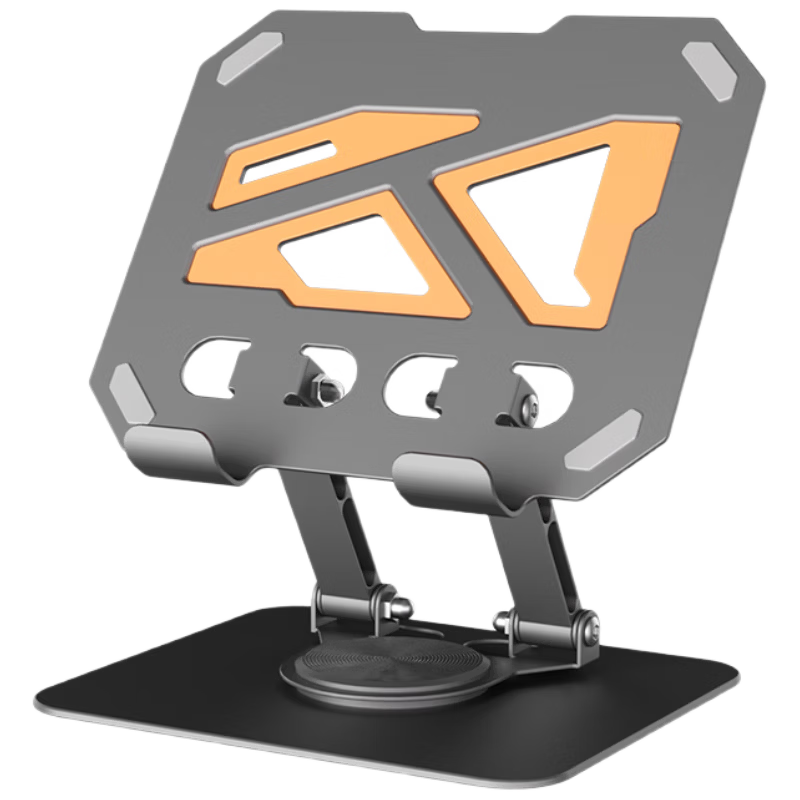 JPLAYER Tablet Stand iPad Desktop Phone Holder 360° Multifunctional Rotatable Foldable Metal Bracket for Gaming Online Classes Drawing Live Streaming Universal White