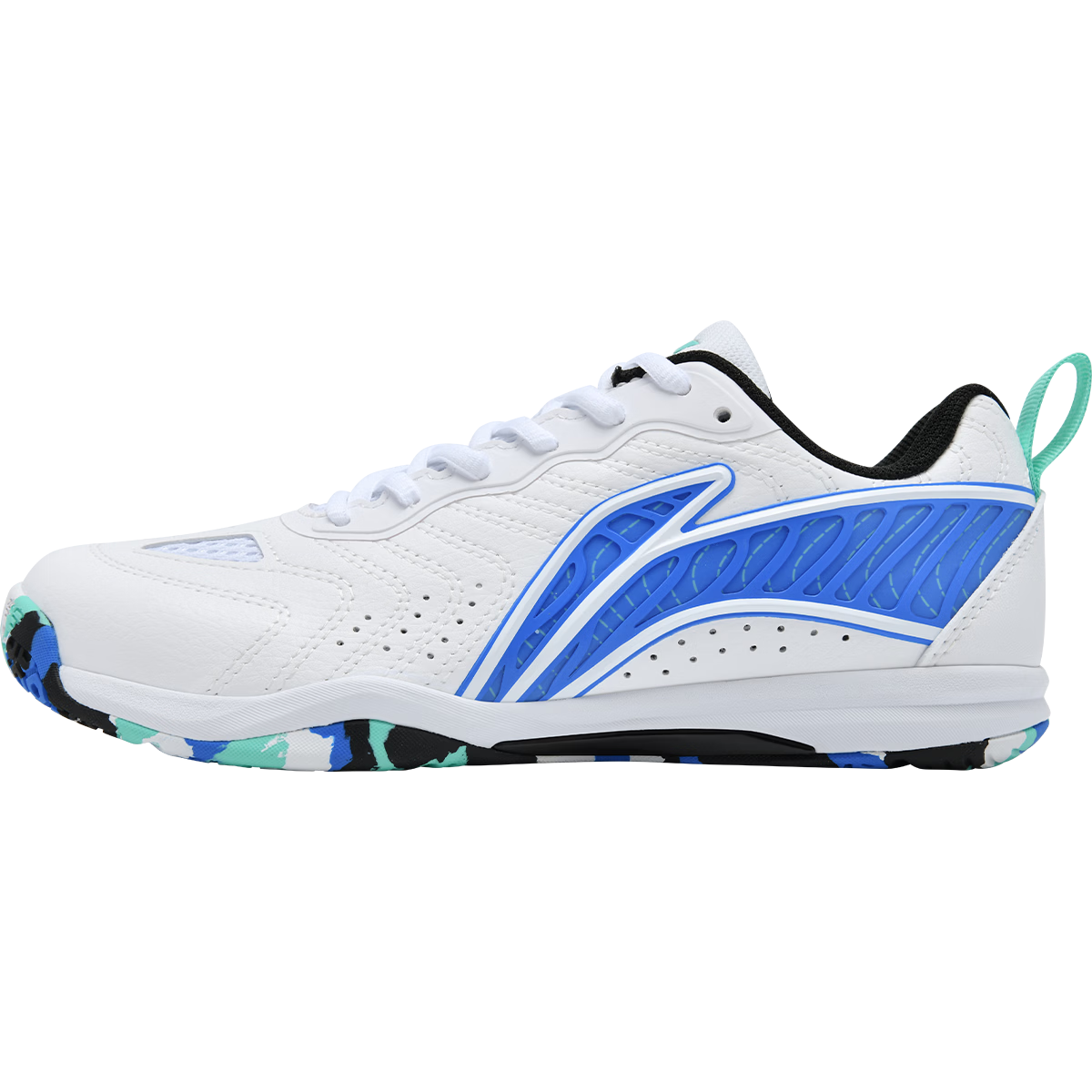 Li-Ning Table Tennis Shoes Eagle Eye 3.0, Non-Slip, Wear-Resistant, Breathable, Professional Training Sneakers, Unisex Style, White/glossy Blue, Size 42