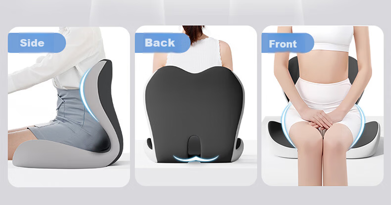 Yuzhaolin Office Lumbar Support Seat Cushion Integrated Backrest Hemorrhoid Relief Chair Cushion Ergonomic Hip Protection Seat Pad 8