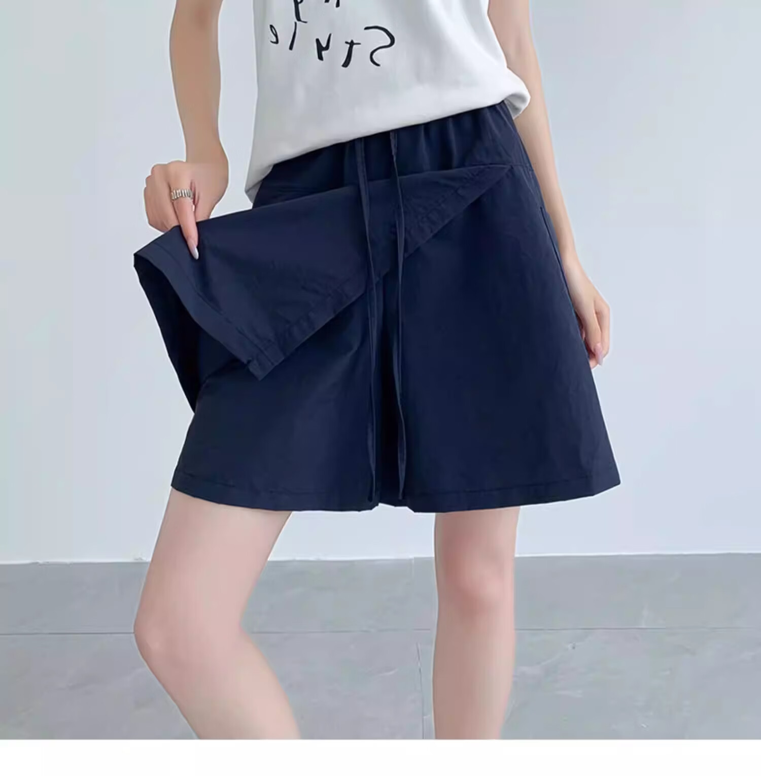 Yishangmei Women's Quick-Dry Summer Shorts 2026 New Ice Silk Casual Sports Skirt Pants Five-Point Shorts Mini Skirt 23