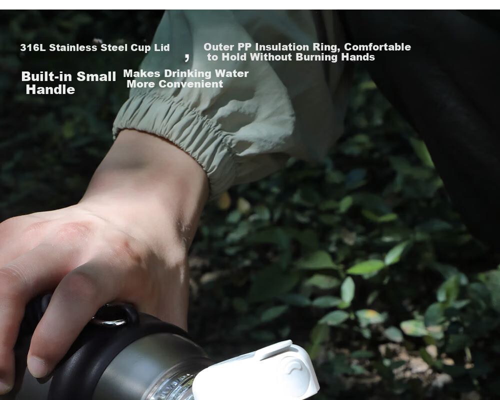 Fuguang Insulated Water Bottle for Men And Women, Tea Cup, Outdoor Cup, Large Capacity Business Gift, 680ml Black 6