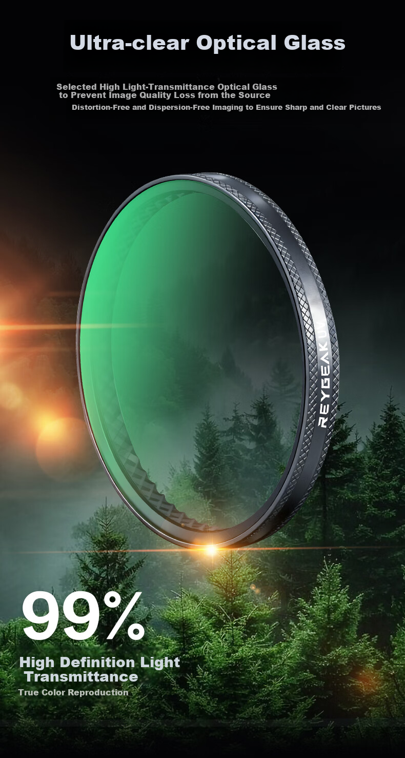REYGEAK DJI Action 6 Filter CPL ND8 ND16 ND32 Neutral Density Polarizer Gradient Lens Protective Filter Set 4
