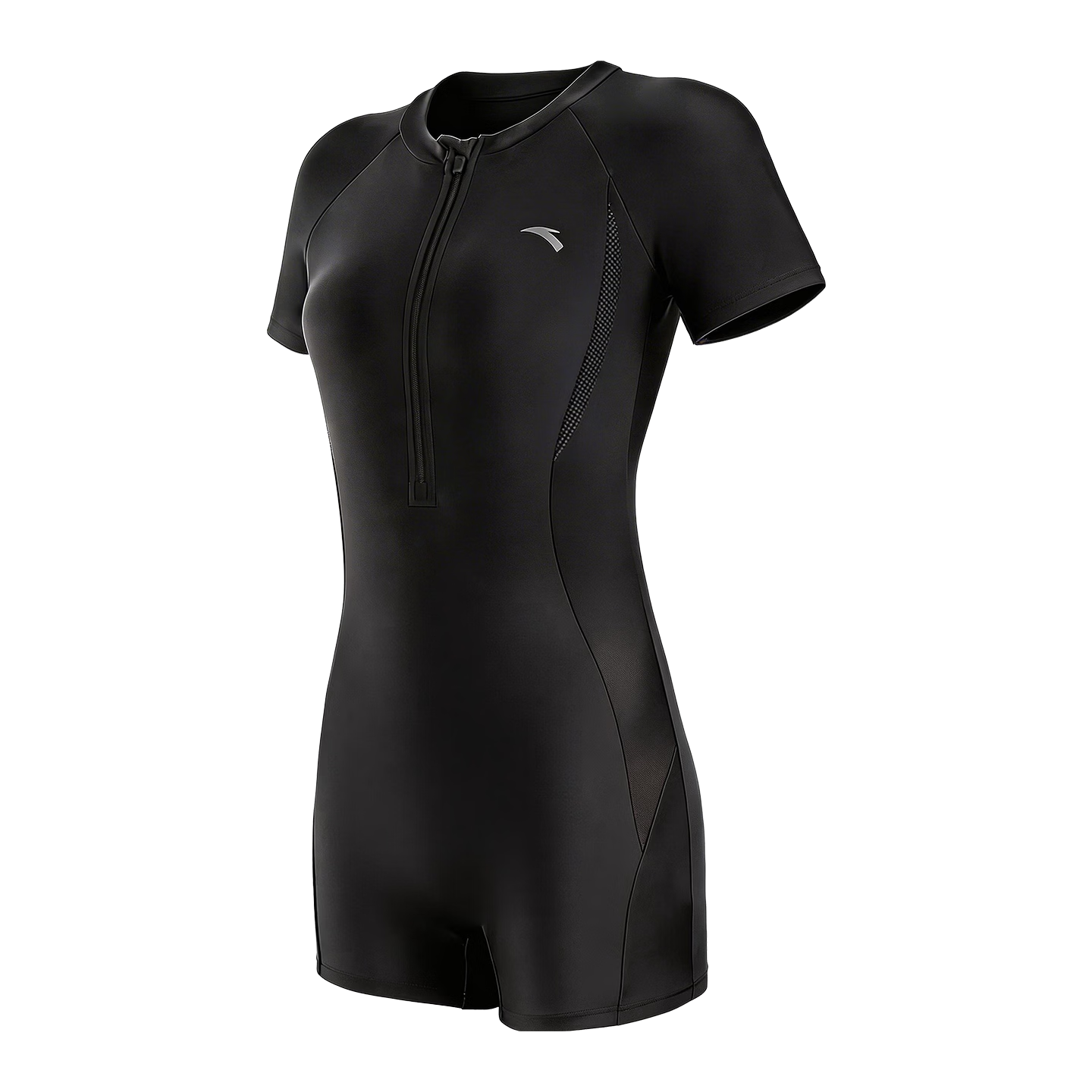 ANTA Women's One-Piece Square-Leg Swimsuit Professional Racing Conservative Slimming Thermal Swimwear Black 2XL