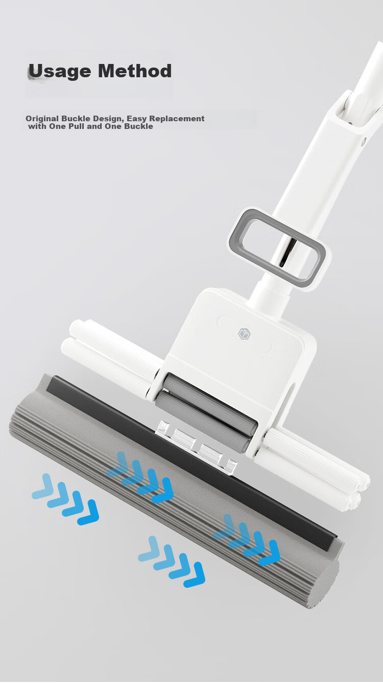 JD Jingzao Instant Absorption Soft High-End Dense Replacement Cotton Heads *2 Hands-Free Compatible with Jingzao Roller Sponge Mop 33cm 1