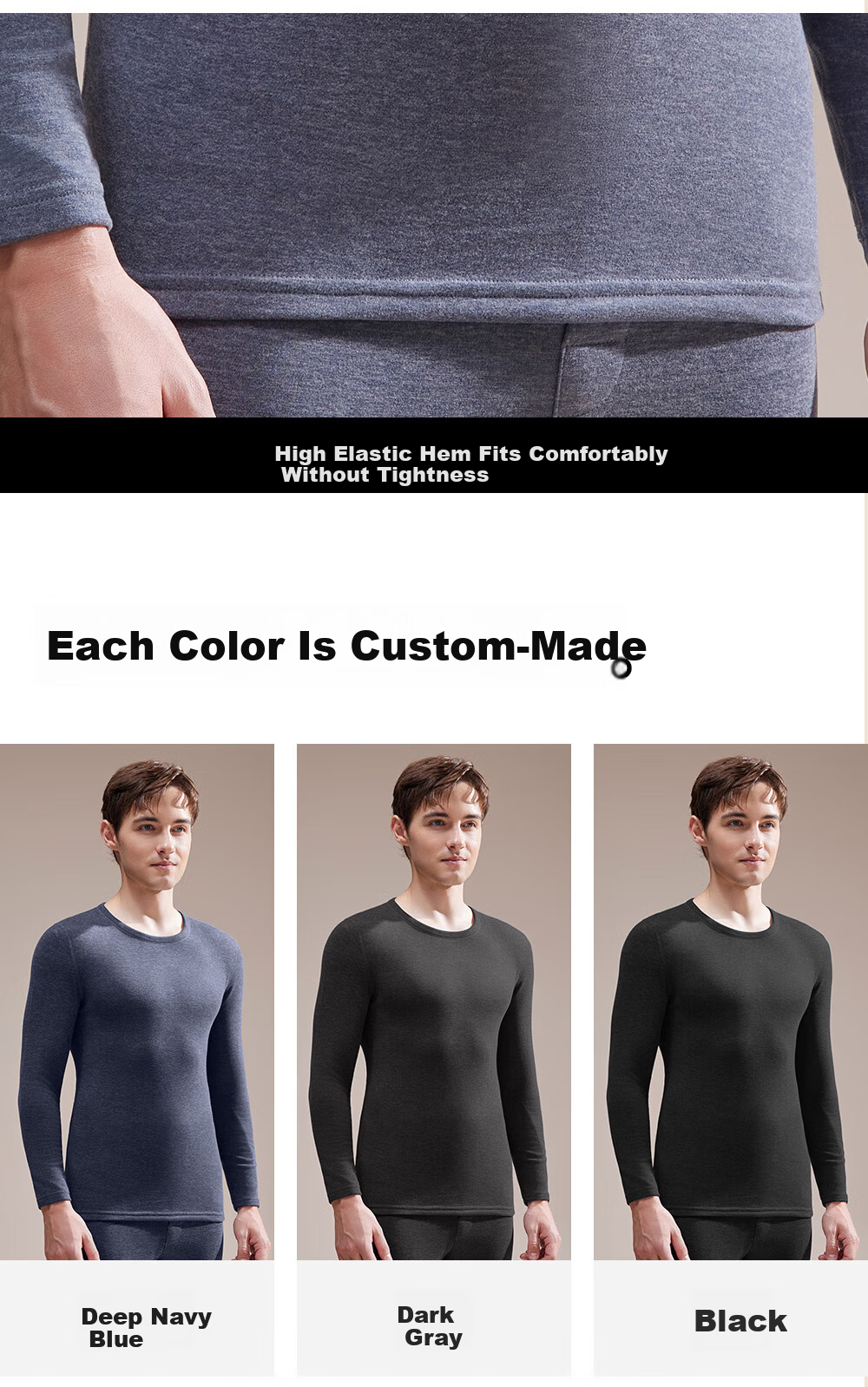Urban Beauty [Tencel Modal] Thermal Underwear Set for Men Autumn Long Johns and Shirt, German Velvet Heat-Generating, Fleece-Lined, Thickened Autumn Winter New Arrival 11