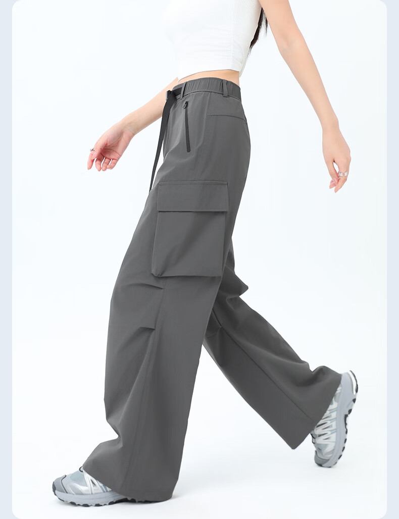 Langsha Women's Outdoor Quick-Dry Work Pants 2026 Summer Straight Loose Wide-Leg Sun-Protective Water-Repellent Casual Military Hiking Pants 9