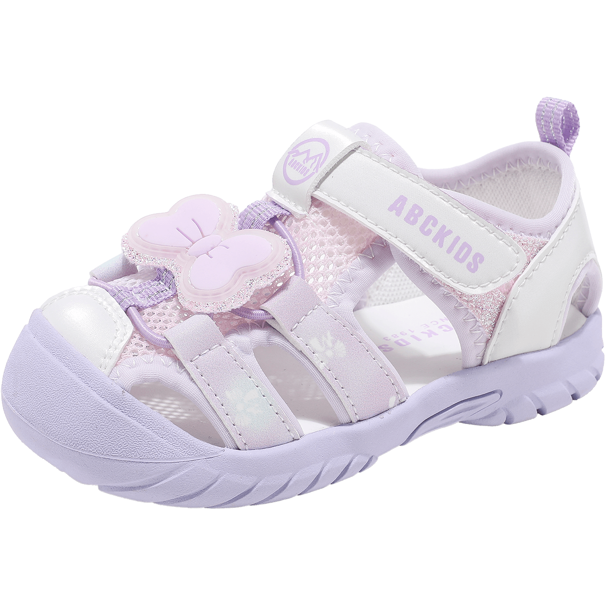 ABC KIDS Girls Summer Sandals Toddler Kids Closed-Toe Non-Slip Beach Shoes 3206 Purple Size 26