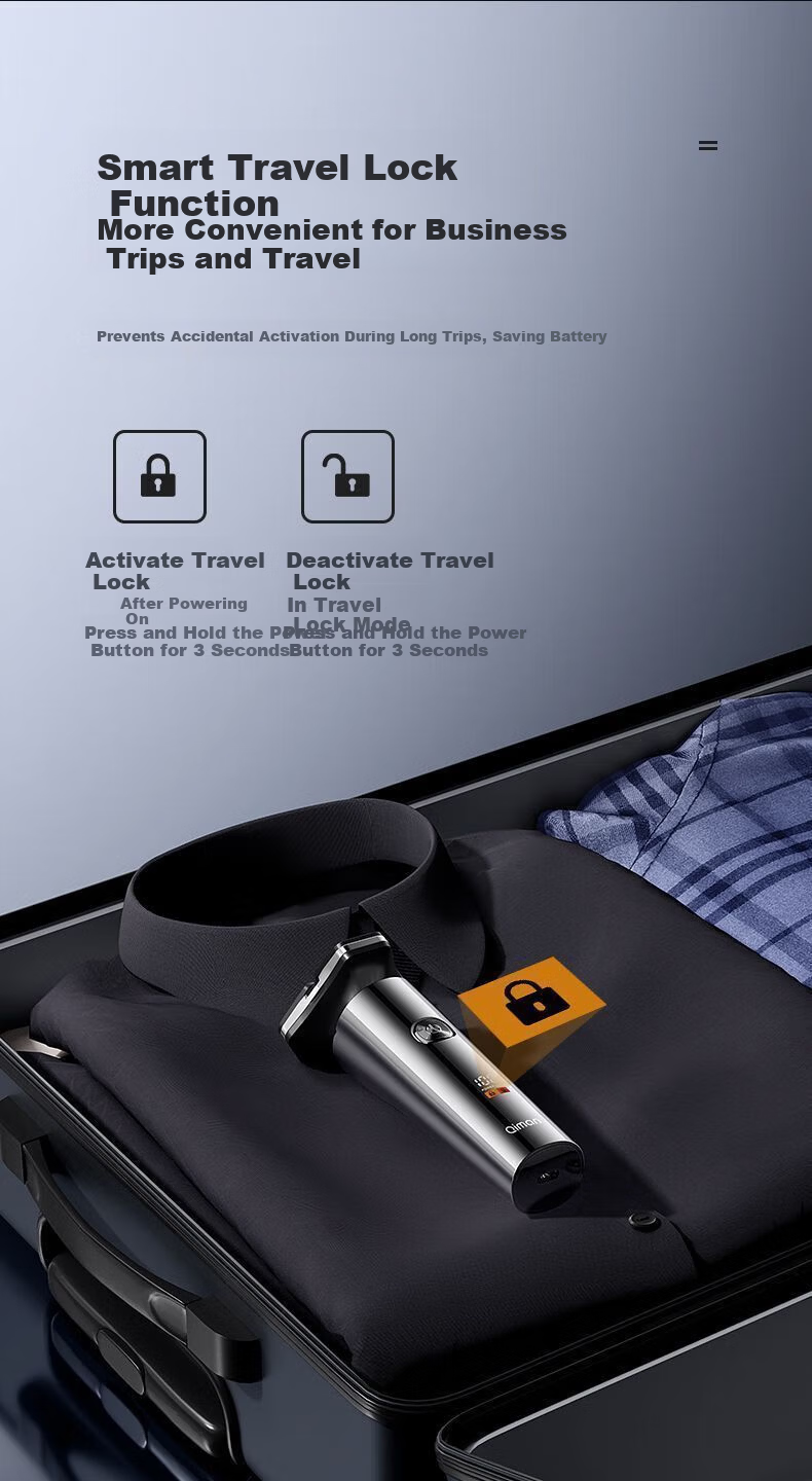 Qiman Electric Shaver for Men Rotary Beard Trimmer Waterproof Rechargeable Portable with 3 Replacement Blades Gift for Father Husband Birthday Valentine's Day 15