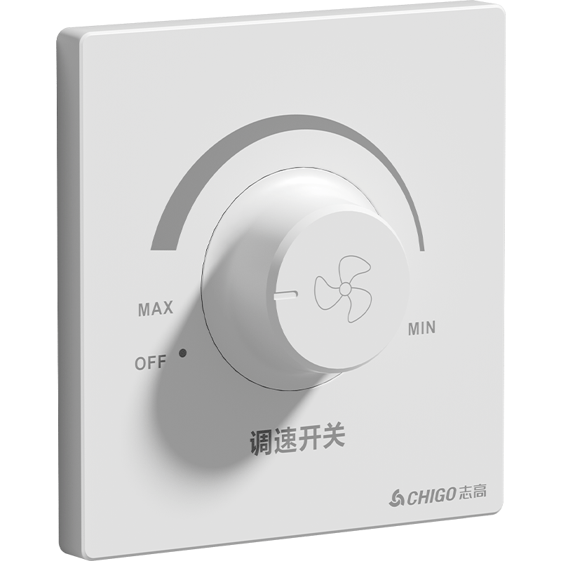 CHIGO Ceiling Fan Speed Controller Universal Motor Speed Regulator Control Top Fan 86 Type Speed Switch Concealed Stepless Speed Controller White