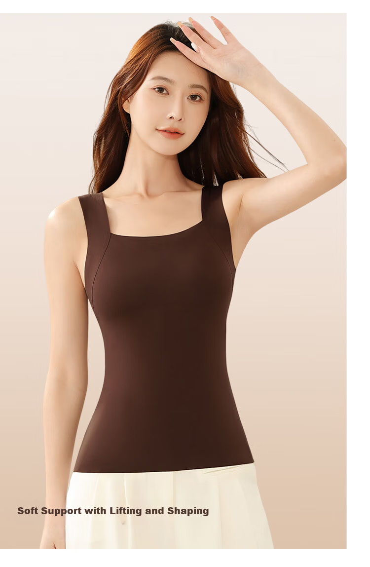 GUJIN Lightweight Warm Vest Women's Thermal Autumn Winter Bra-Free Innerwear Base Layer Camisole Skin-Friendly M 6