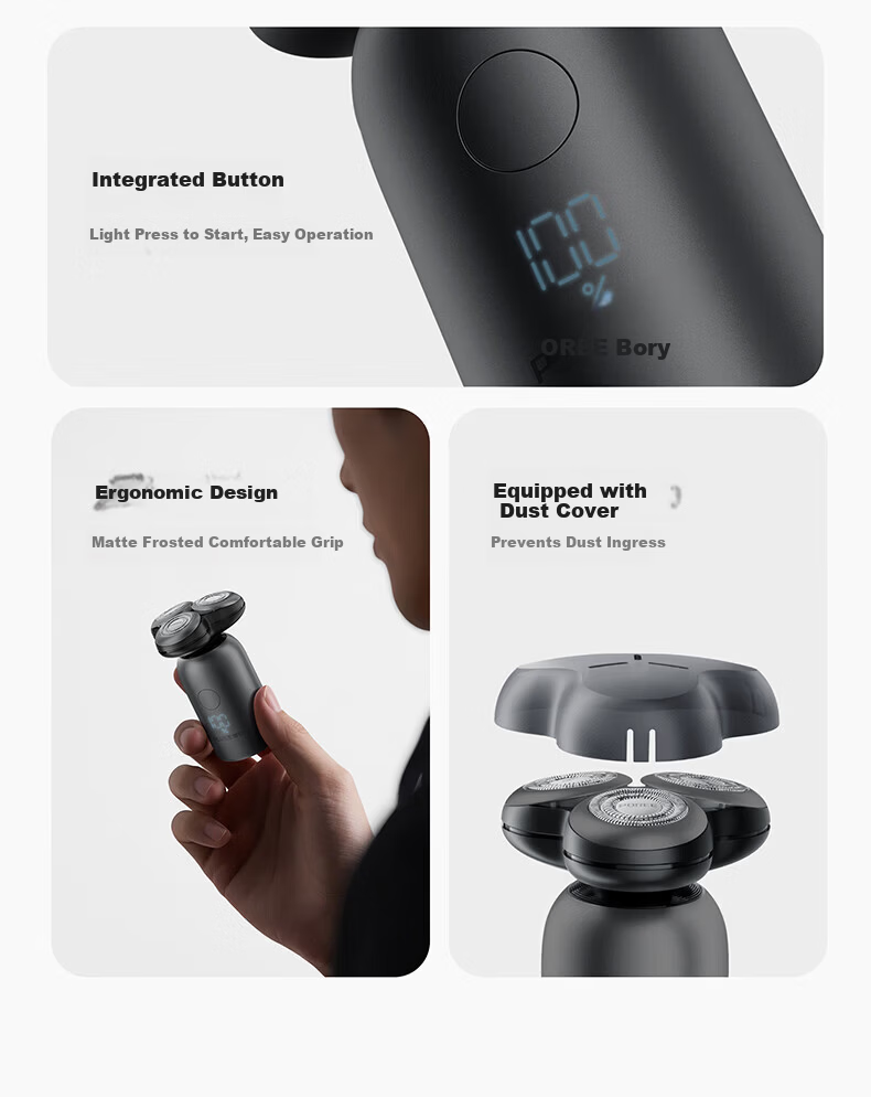 FLYCO Borui Series Electric Shaver Men's Portable Rotary Waterproof Fast Charging Digital Display Gift for Husband Boyfriend P16 13
