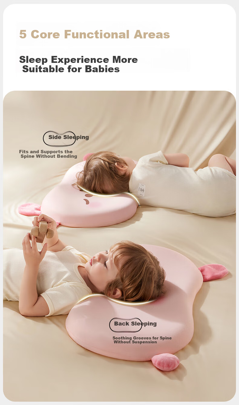 Kidsneed Baby Pillow Silicone Zoned Neck Support Pillow for Children 6 Months to 3 Years Old Infant Toddler Pillow 3