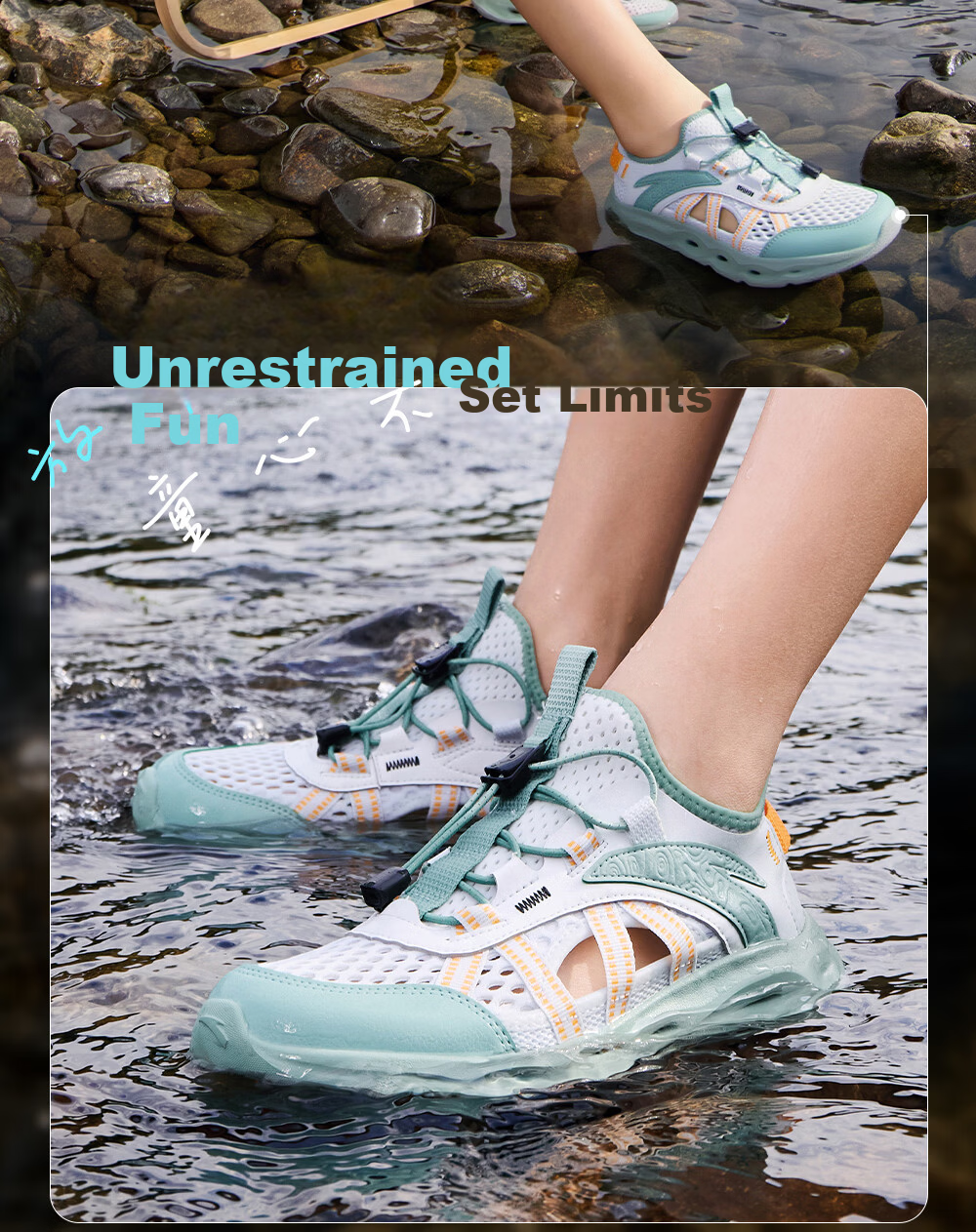 Anta Kids Sports Sandals Boys Big Kids Summer Mesh Breathable Creek Walking Drawstring Water Shoes A12626915 9