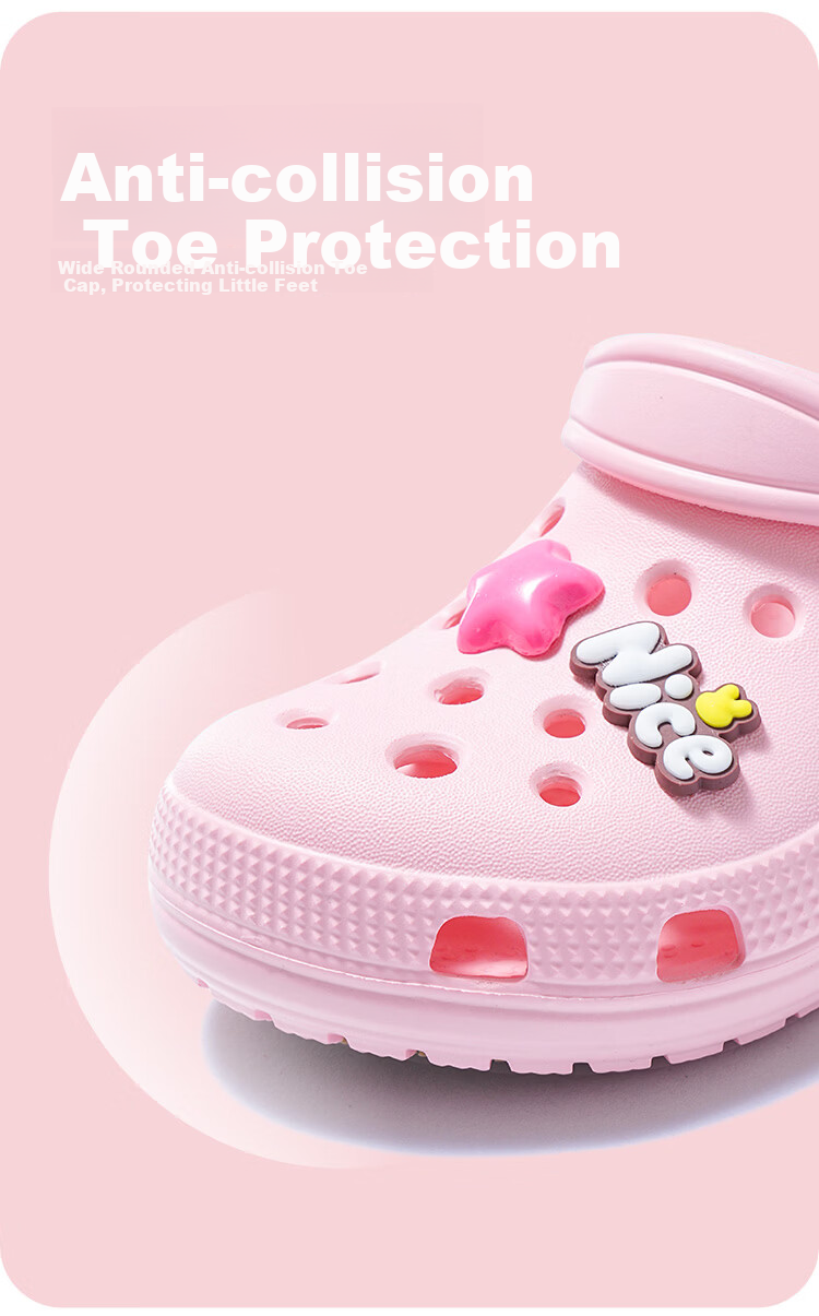 JD Original [Professional Non-Slip] EVA Children's Slippers, 3-6 Years Old Kids' Clogs, Children's Sandals, Summer Pink, Size 29-30 9