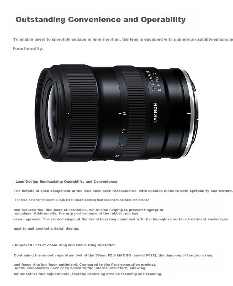 Tamron A064Z 16-30mm F/2.8 Di III VXD G2 Large Aperture Ultra Wide-Angle Zoom Lens for Landscape and Travel Full-Frame Mirrorless Lens (Nikon Z Mount) 9