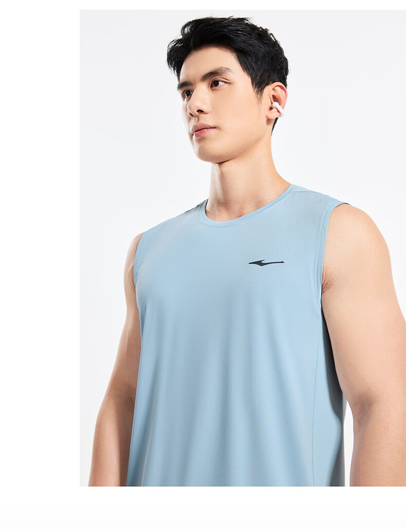 Erke Men's Sports Vest Summer Moisture-Wicking Quick-Dry Ice Feel Crew Neck Sleeveless T-Shirt Outdoor Casual Base Layer Shirt 23