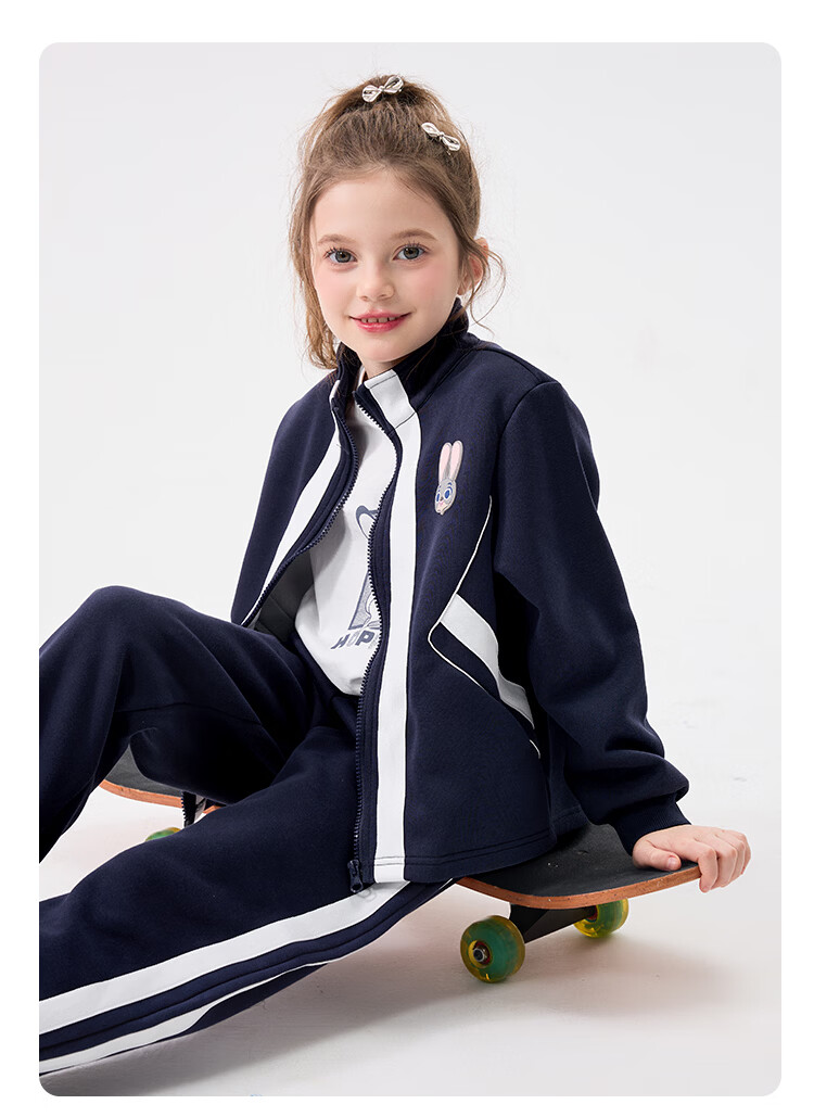 Disney Girls' Spring Autumn 2026 New Fashionable Cardigan Jacket and Casual Pants Two-Piece Set 7