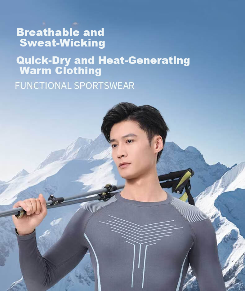LangSha Ski Quick-Dry Thermal Underwear Men Marathon Running Set Outdoor Sports Skiing Mountaineering Compression Quick-Dry Underwear 2