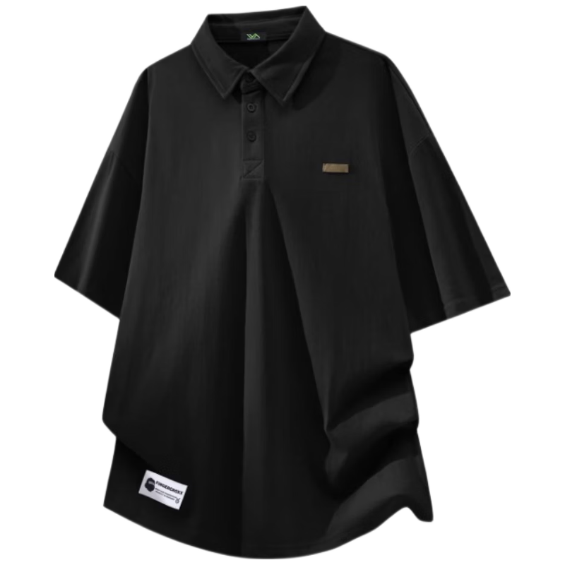 Fingercroxx IT Trendy Casual Polo Shirt Men Summer New Design Short Sleeve T-Shirt Coffee XL
