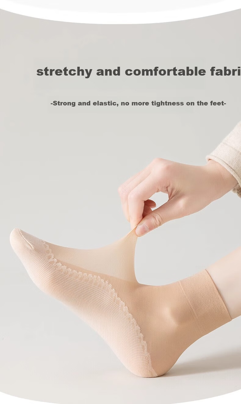 Cotton Full Summer Thin Ruffled Short Stockings Women Cotton Bottom Sweat-Absorbing Loose Socks Velvet Anti-Snag Maternity Socks 20 Pairs 3