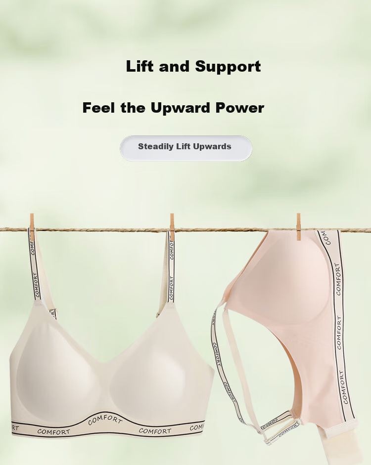 Hodo Ice Silk Seamless Off-Shoulder Strap Wireless Bra for Women, Large Bust Minimizing, Small Bust Enhancing, Versatile Tank Top Style 1