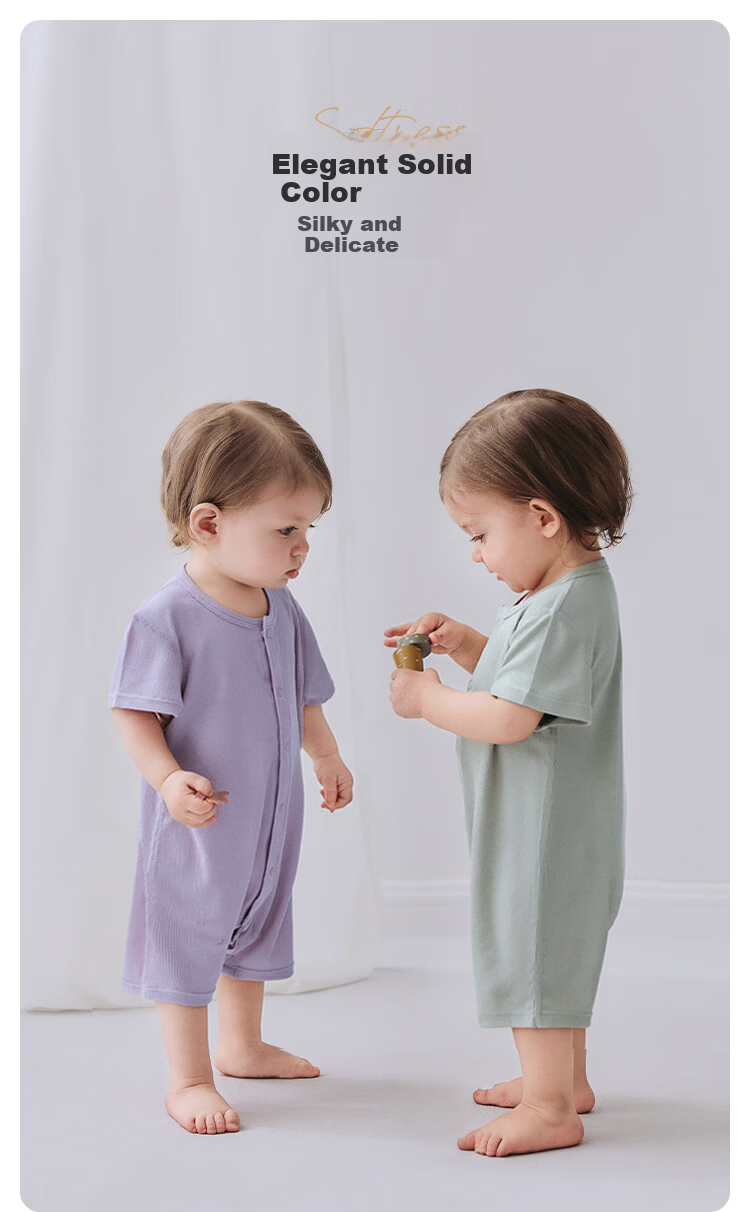 Babylove Baby Romper Summer Modal Lightweight Breathable Unisex Short Sleeve Homewear 1