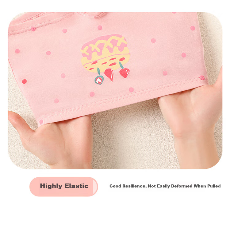 Bingxue Kapok Children's Cotton Underwear Girls' 7A Antibacterial Boxer Briefs Class A Mid-Large Kids Development Period No Pinch Four Seasons Underwear 11