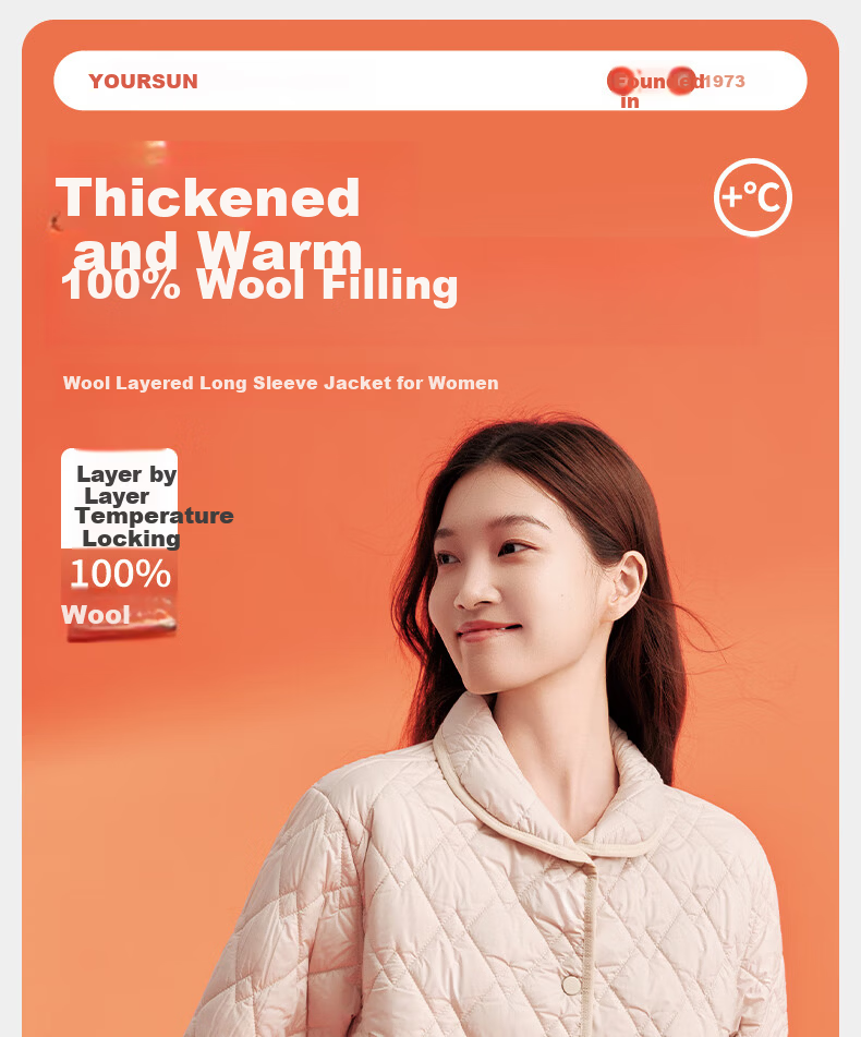 Yiershuang 100% Wool Layered Warm Women's Thickened Homewear Jacket Middle-aged and Elderly Base Layer Top 1