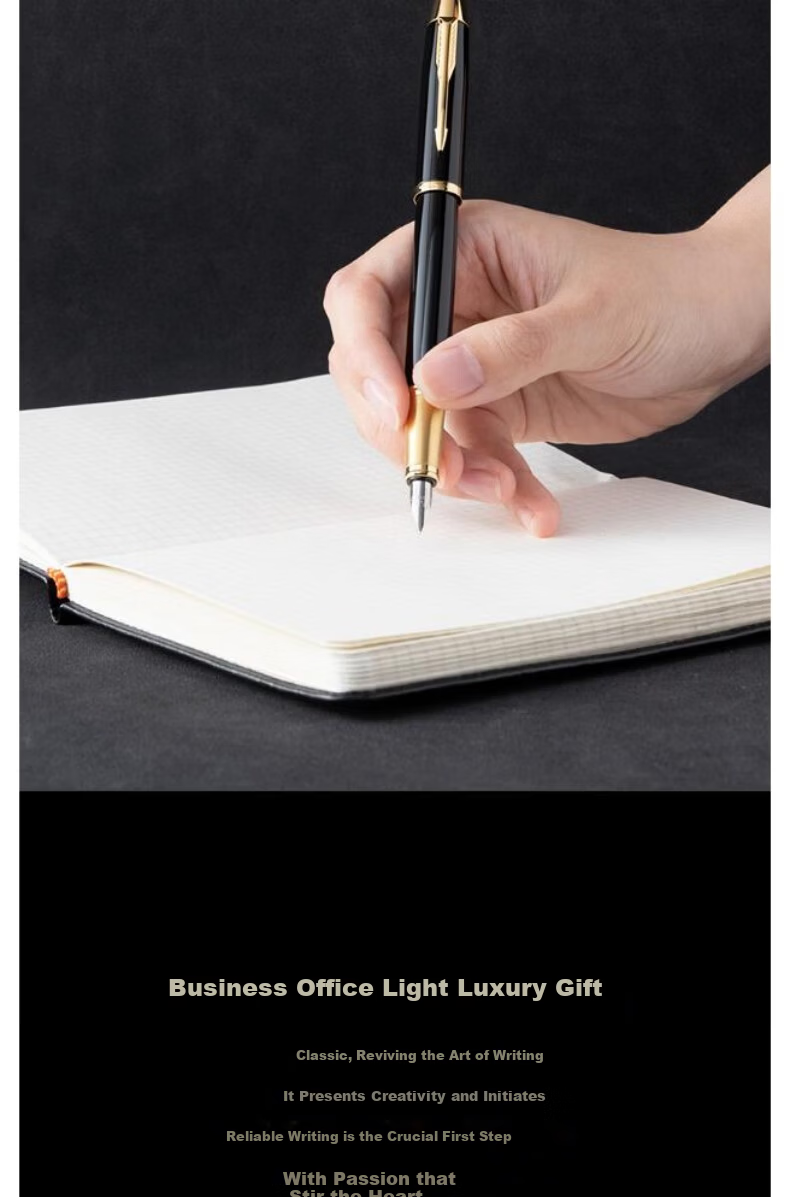 PARKER IM Pure Black Matte Black Gold Clip Fountain Pen Signature Pen Business Office Study 5