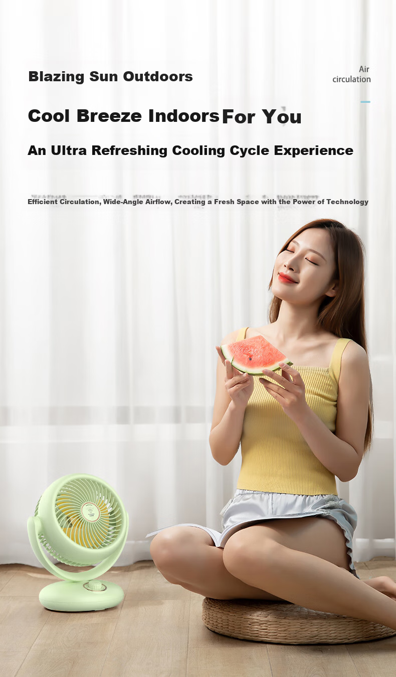 DIAMOND Air Circulation Fan Home Electric Desktop Table Fan High Airflow Oscillating AC Fixed Frequency Quiet Lightweight Fan Bedroom Energy-Saving Small Fan KFX2406J 12