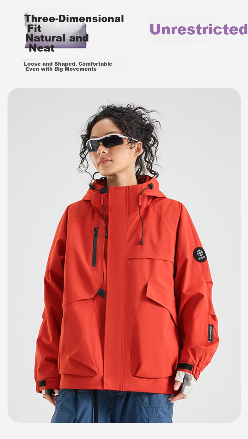 BOPRUIEY Unisex Outdoor Waterproof Windproof Hooded Jacket Autumn American Style Hiking Mountaineering Coat 9
