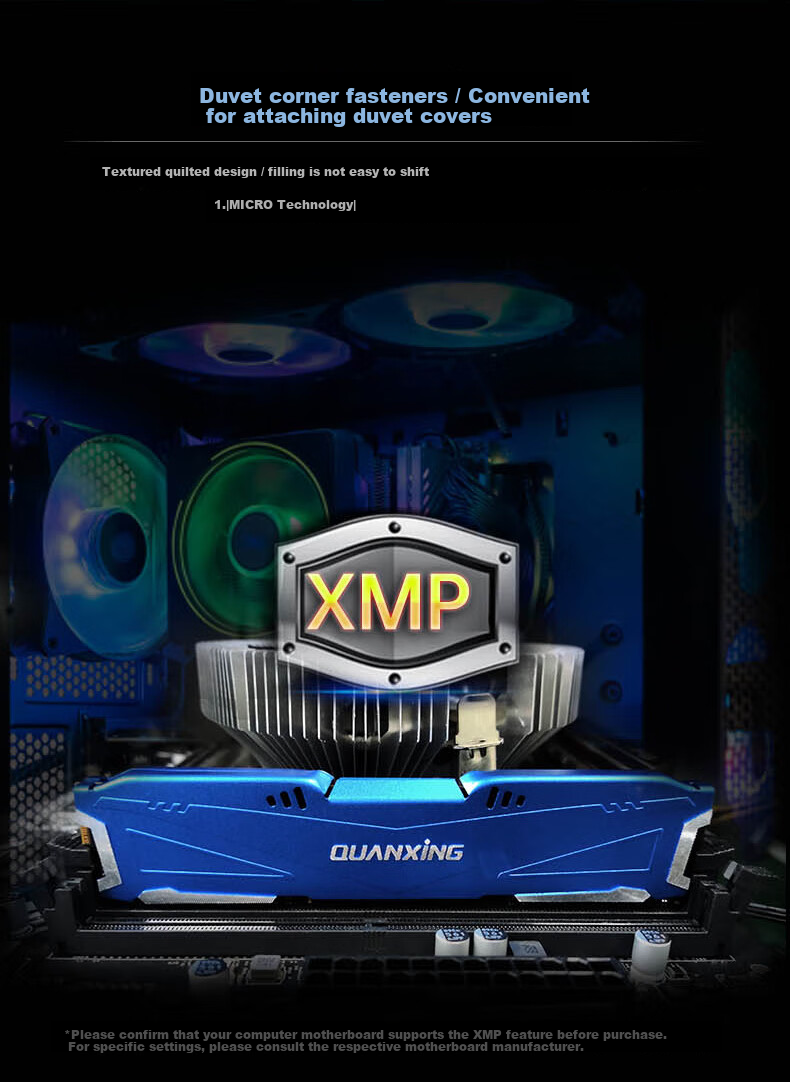 Quanxing DDR4 3200MHz Desktop RAM 8GB Heat Sink Single Module Overclocking Support High-Speed Stable Compatible Gaming Office Memory Upgrade H3200 4