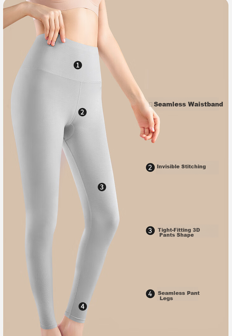 GRACEWELL 10A Modal Thermal High-Waist Seamless Women's Leggings 2025 New Thin Autumn Winter Base Layer Pants 4