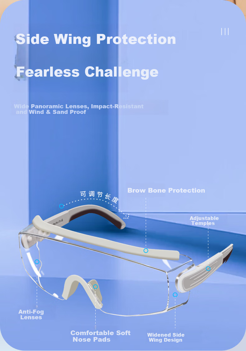 WOLSGIN Protective Goggles Cycling Anti-Fog Windproof Dustproof Safety Glasses Industrial Labor Protection Cutting Grinding Splash Impact Resistant 1 Pair 4